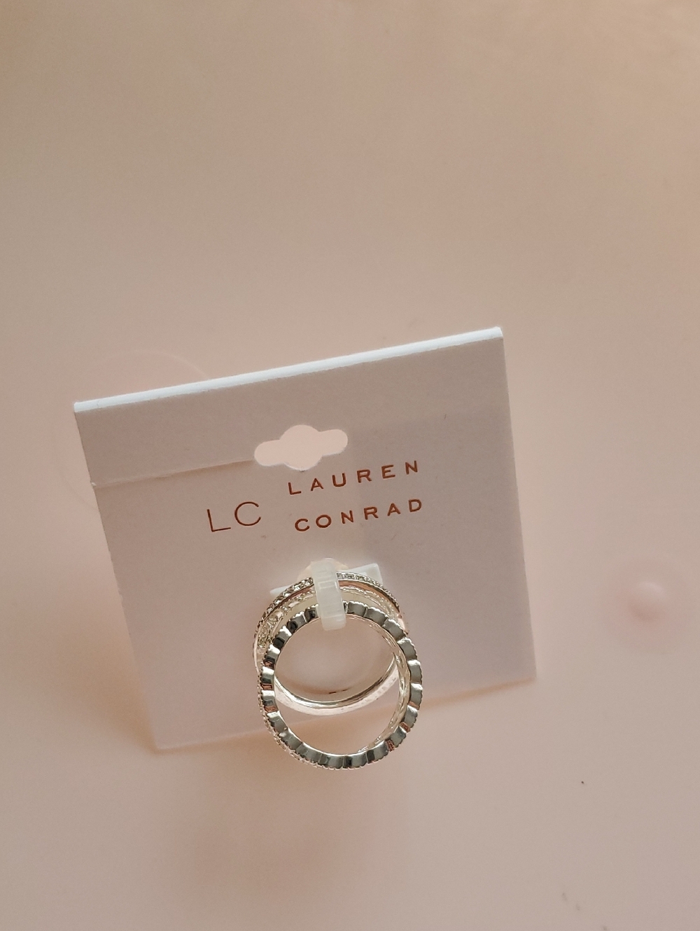LC Lauren Conrad Silver Three-Piece Stackable Ring Set